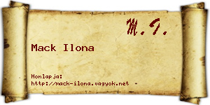Mack Ilona névjegykártya
